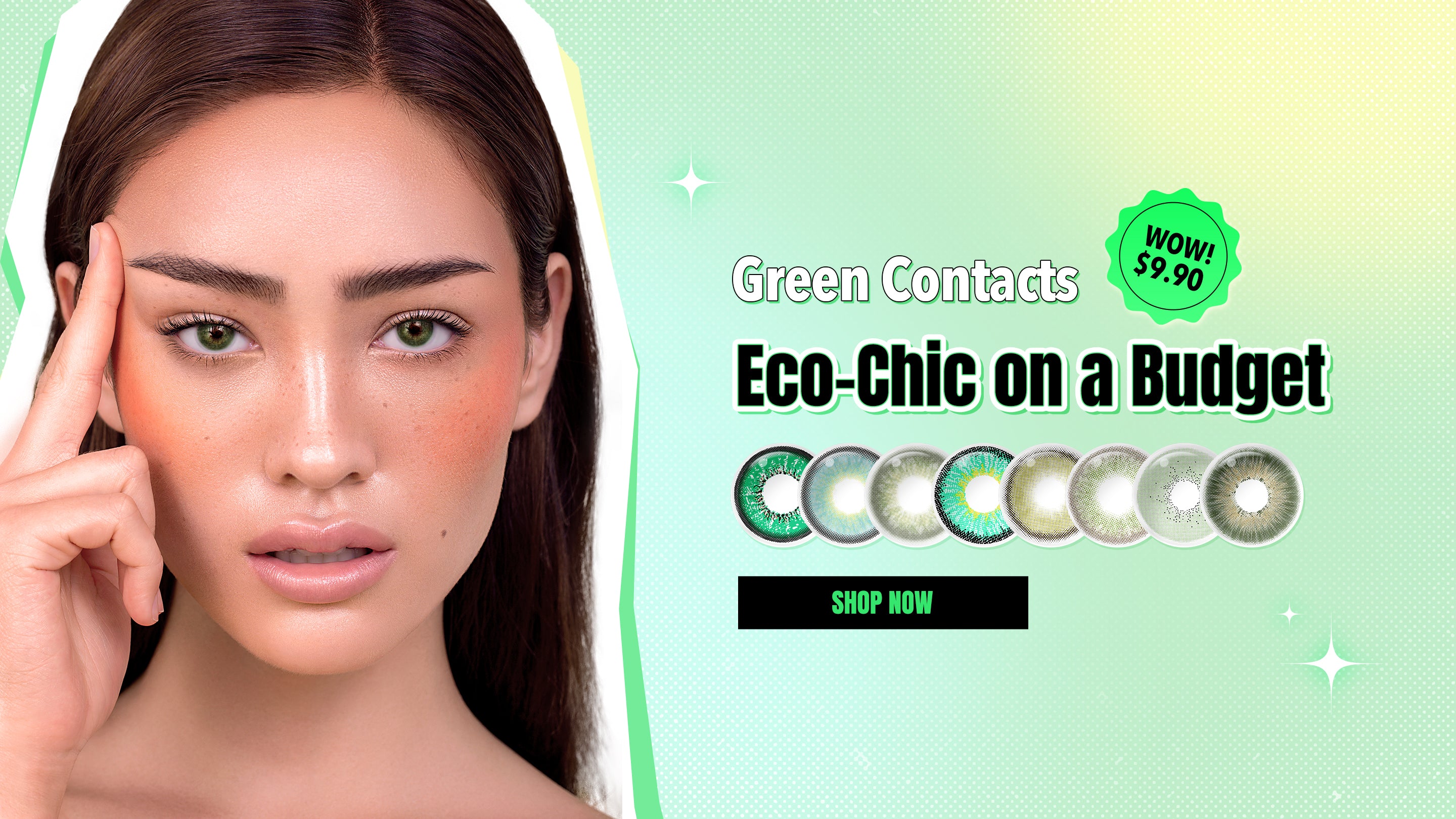 WOW! $9.90 Green Contacts – twinklens