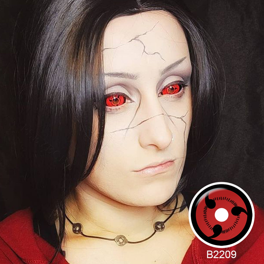 22mm Sclera Lenses Sasuke Sharingan Contacts Lenses Anime Cosplay Contacts  Crazy Lens For Eyes Colored Halloween Big Eye Lenses