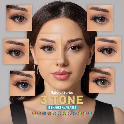 3 Tone Colored Contacts (All 12 Shades Access)
