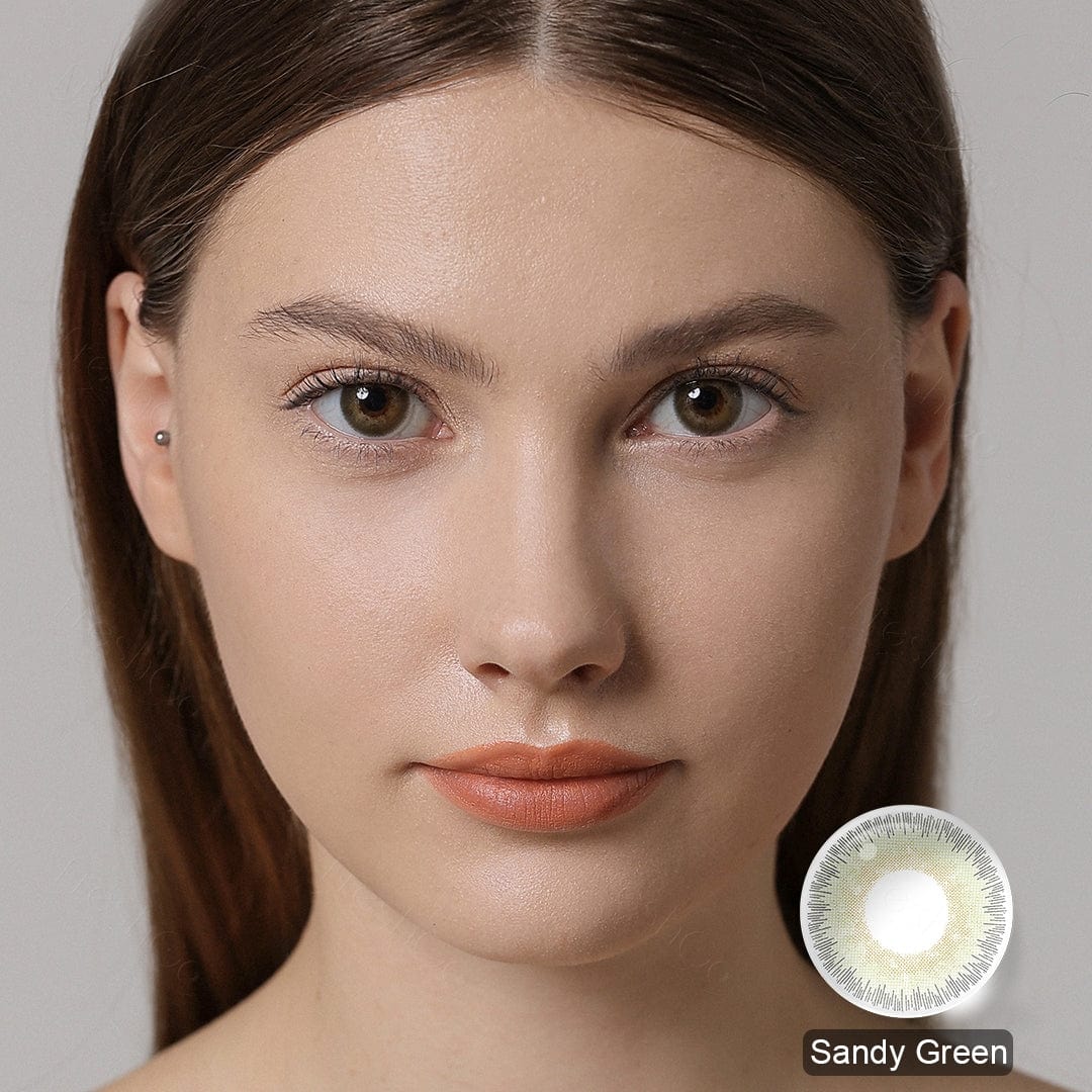 Elite Sandy Green Colored Contacts with Vibrant Effect Twinklens