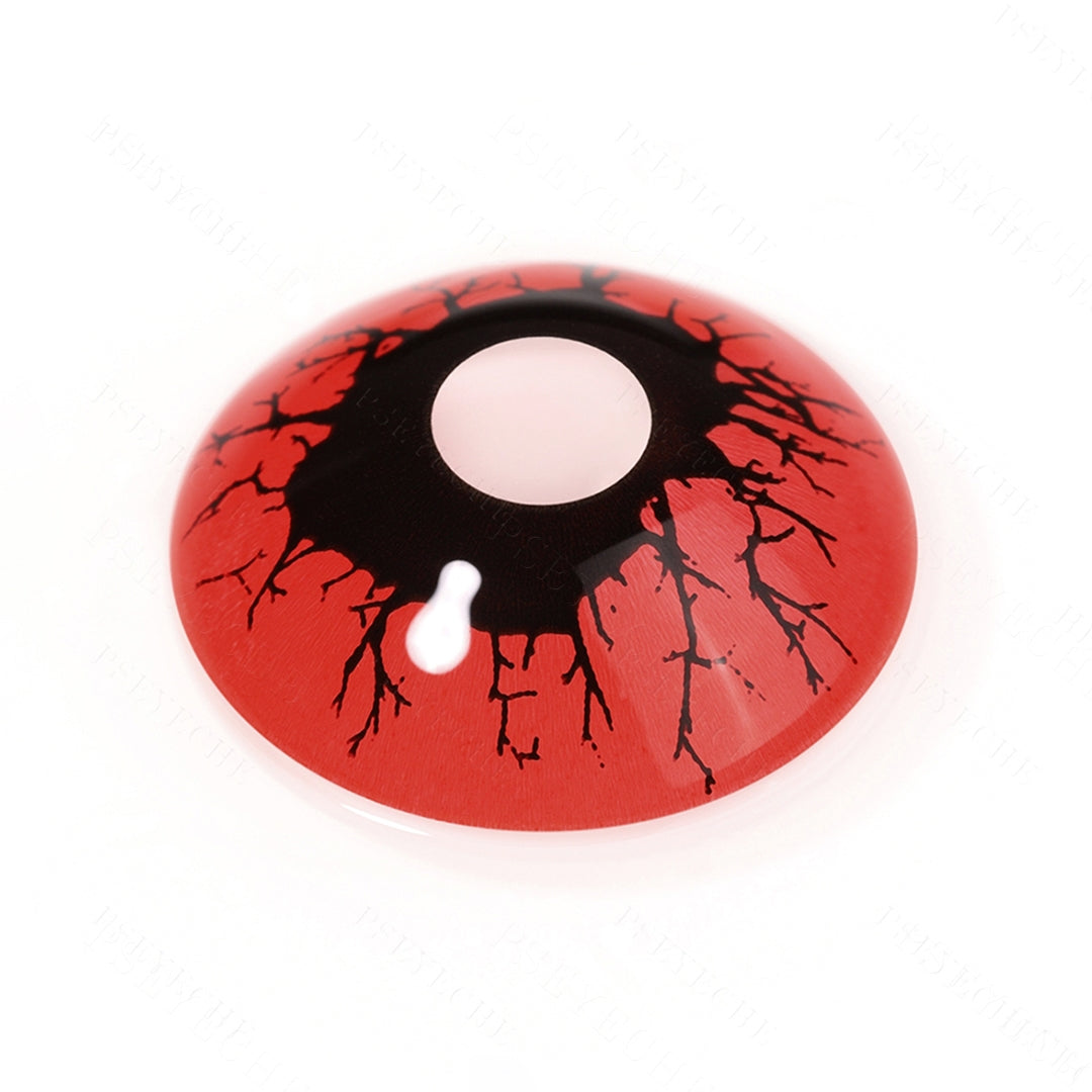 Olhos de esclera de escorregamento vermelho