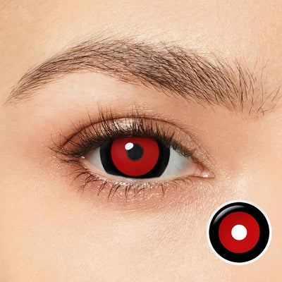 Mini esclera de color negro y rojo ojos