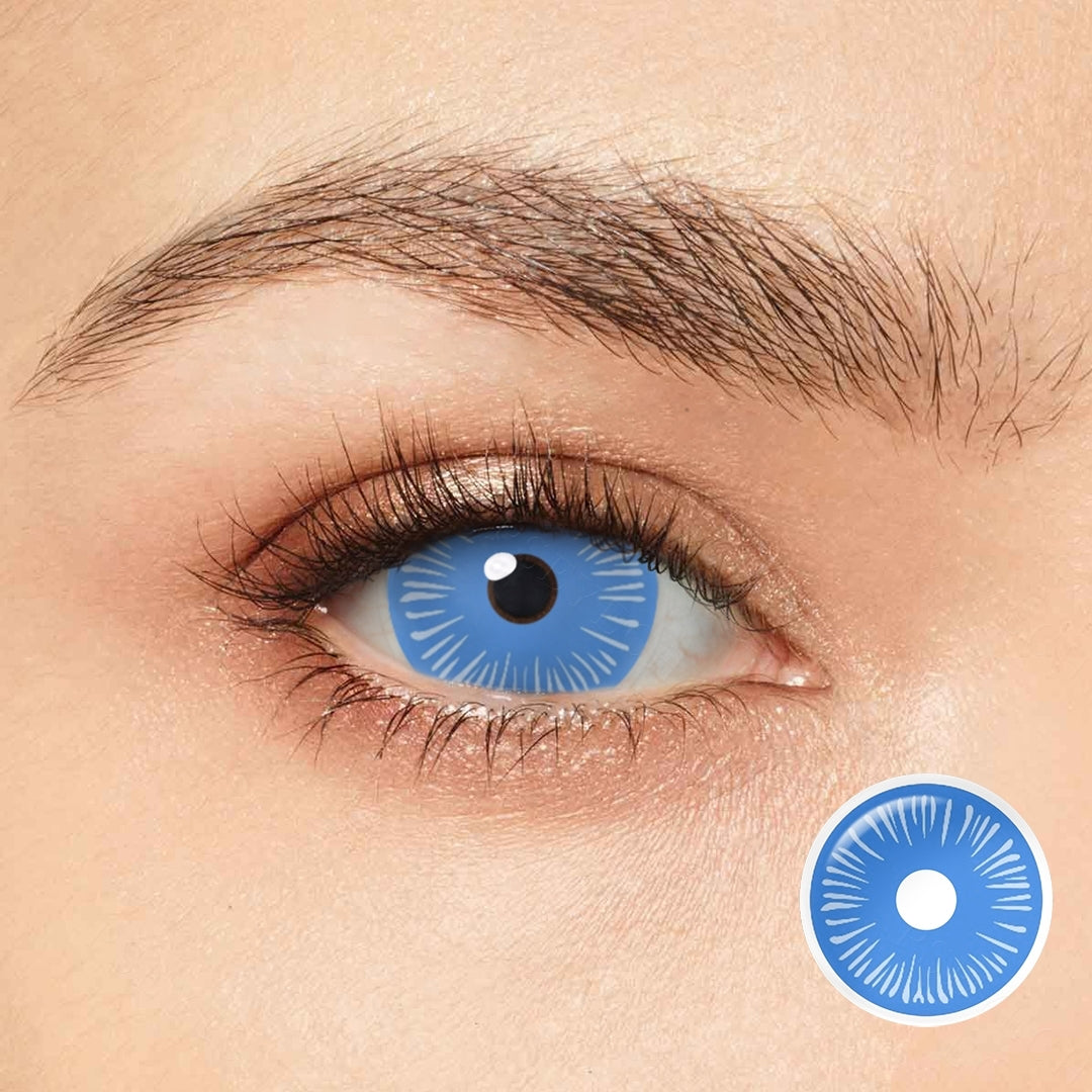 Brushstroke Blue & White Artistic Mini Sclera Eyes