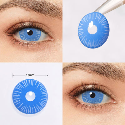 Brushstroke Blue & White Artistic Mini Sclera Eyes