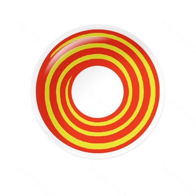 Olhos de Halloween em espiral vermelha amarela