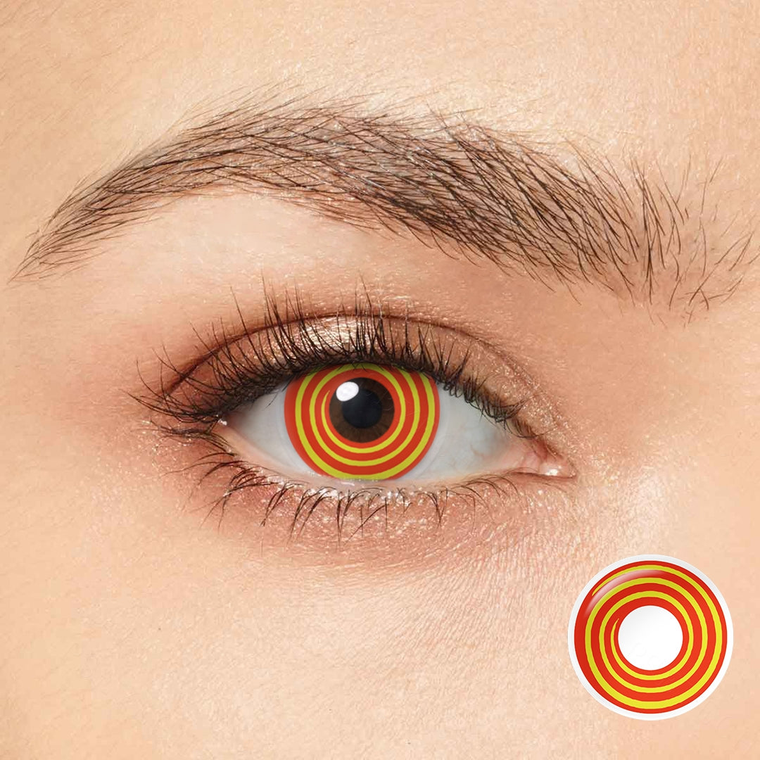 Gelbe rote Spirale Halloween Augen