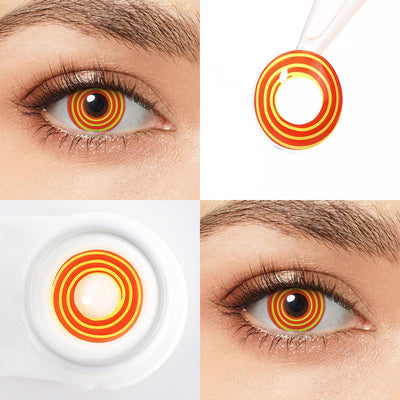Gelbe rote Spirale Halloween Augen