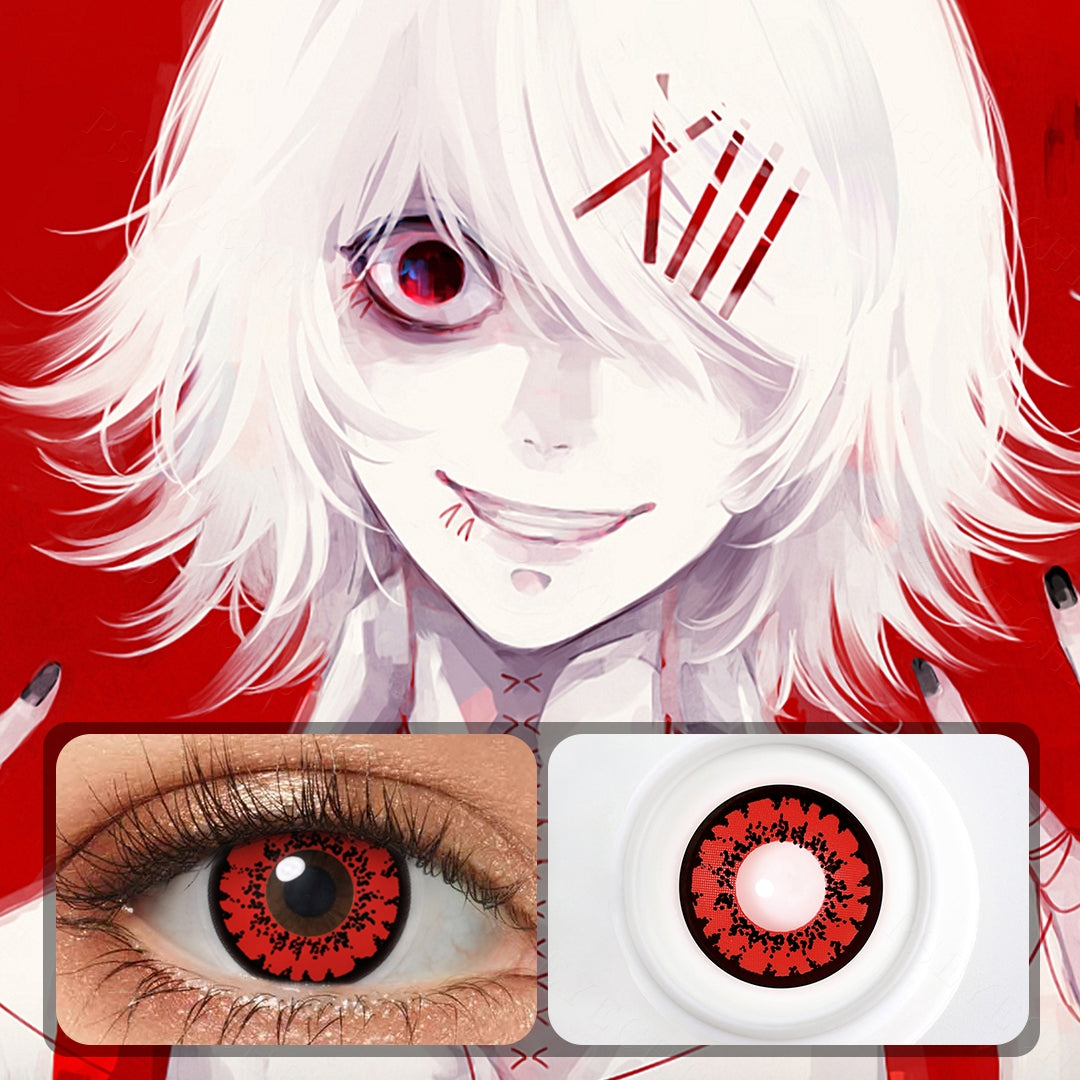 Olhos de cosplay vermelhos mirage