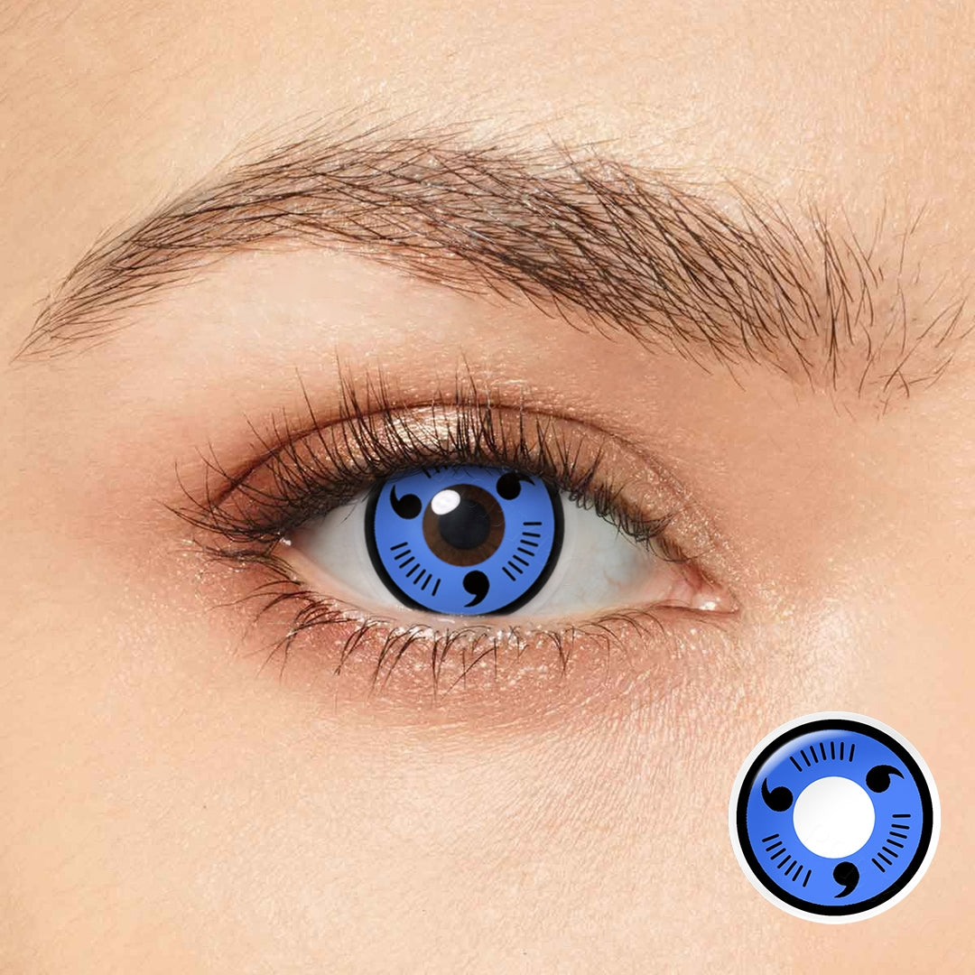 Olhos de cosplay azul sharingan