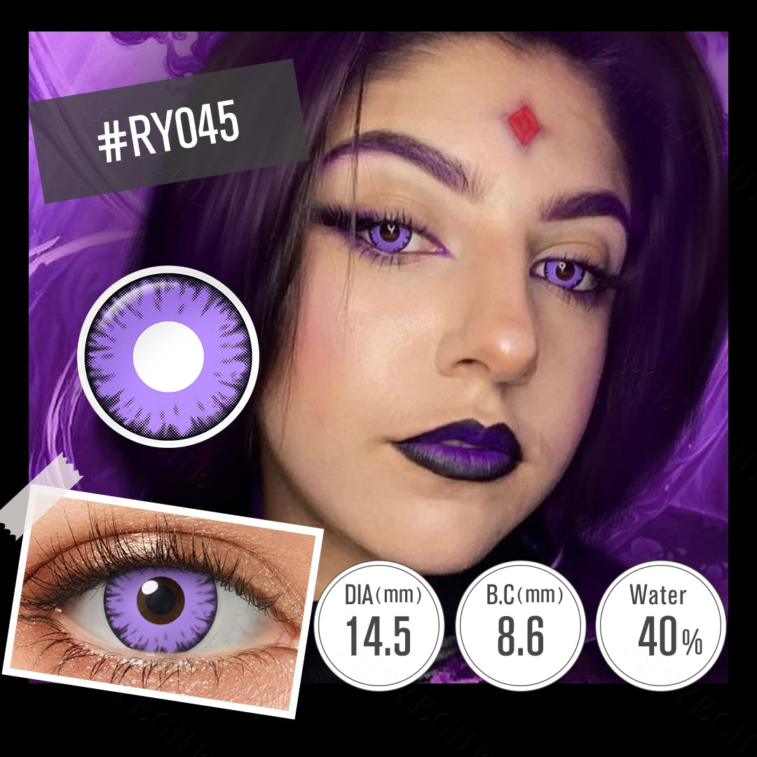 Ojos de cosplay de vampiro púrpura