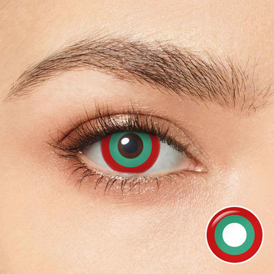 عيون هالوين دائرة حمراء وخضراء
