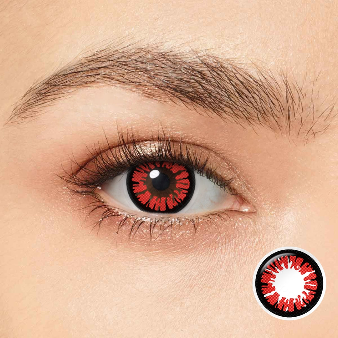 Yeux d'Halloween glamour rouge
