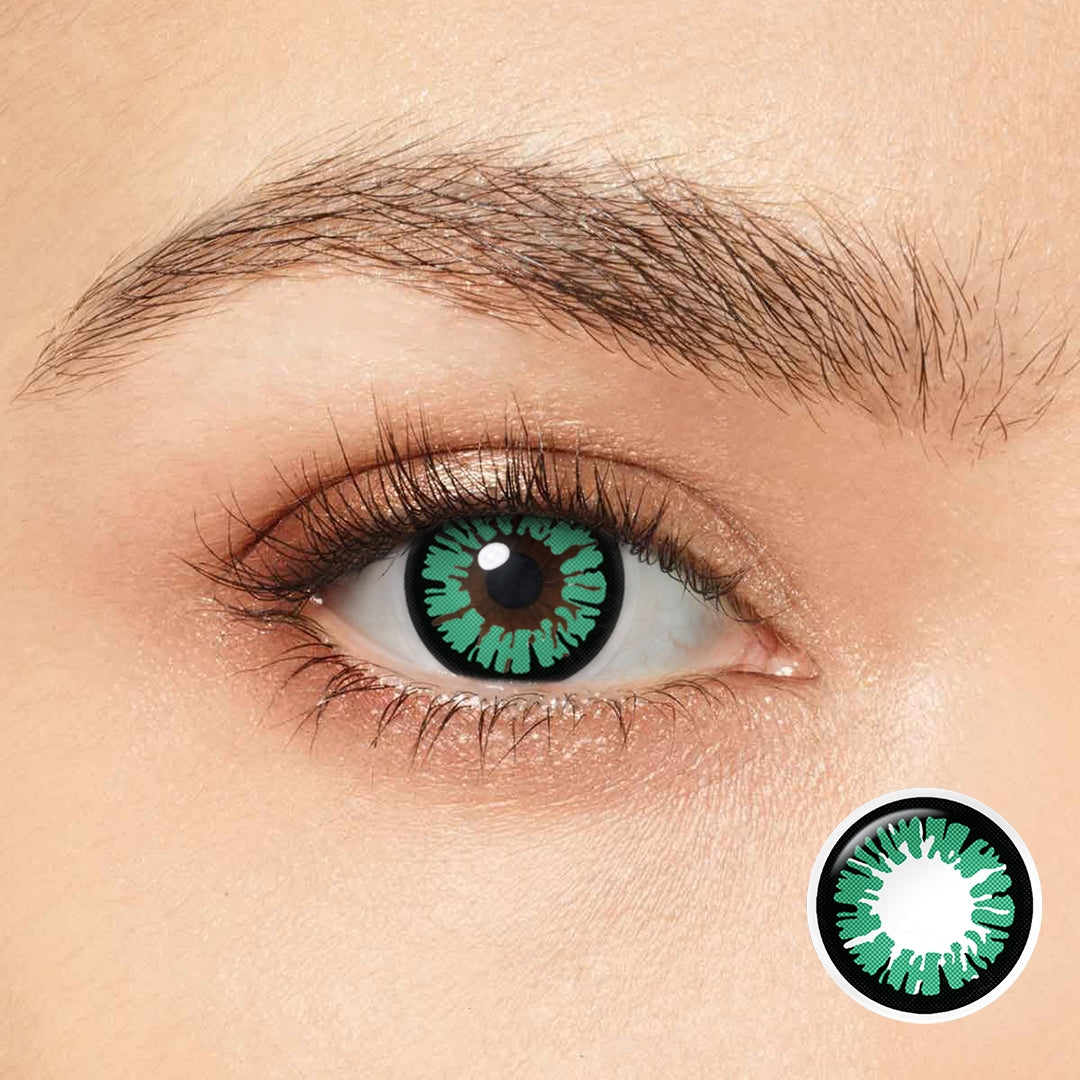 Yeux d'Halloween verts glamour