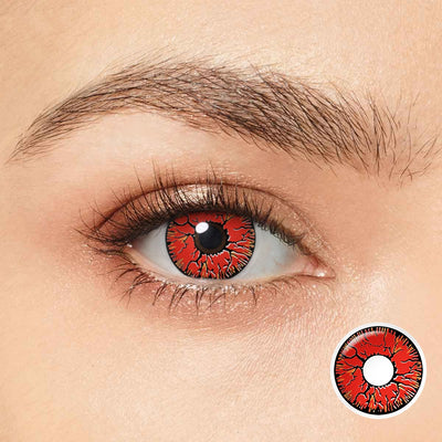 Olhos de Halloween de crack vermelho