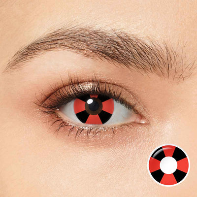 Ojos de Halloween de la Cruz Negra Roja