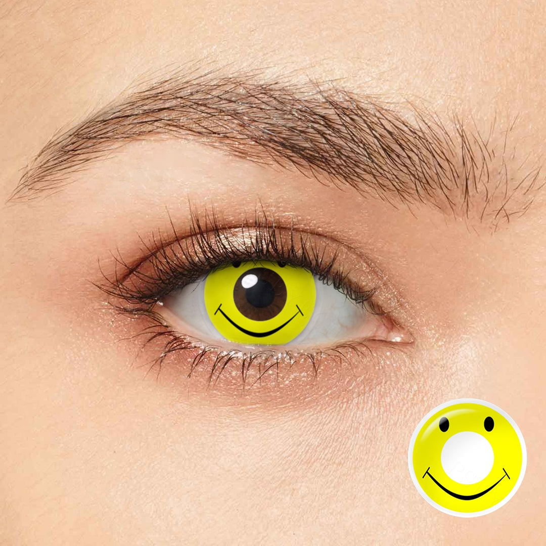 Gelbe Smiley Halloween Augen