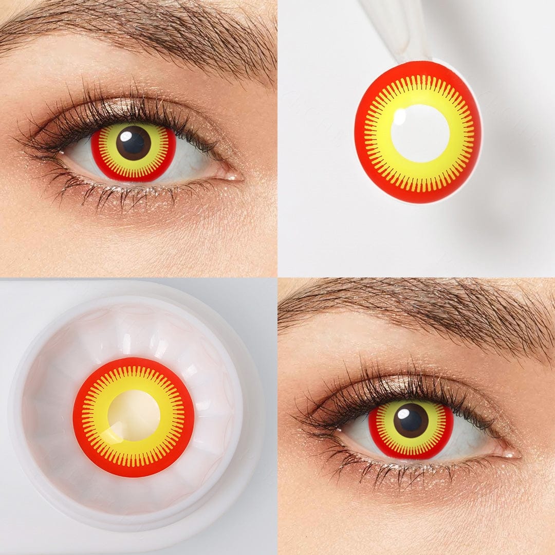 Red Contacts Box Red And Yellow Geared Cosplay Contacts – twinklens