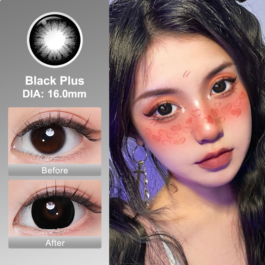 Supersize Black Plus Colored Contacts with Enlarge Effect – twinklens