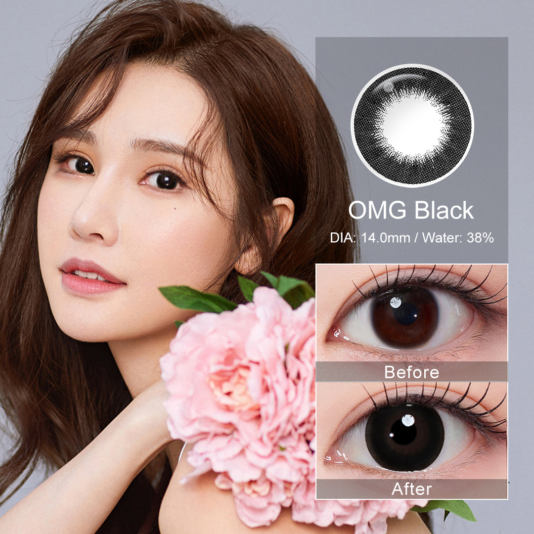 OMG Black Eyes Colored Contacts with Natural Looking – twinklens
