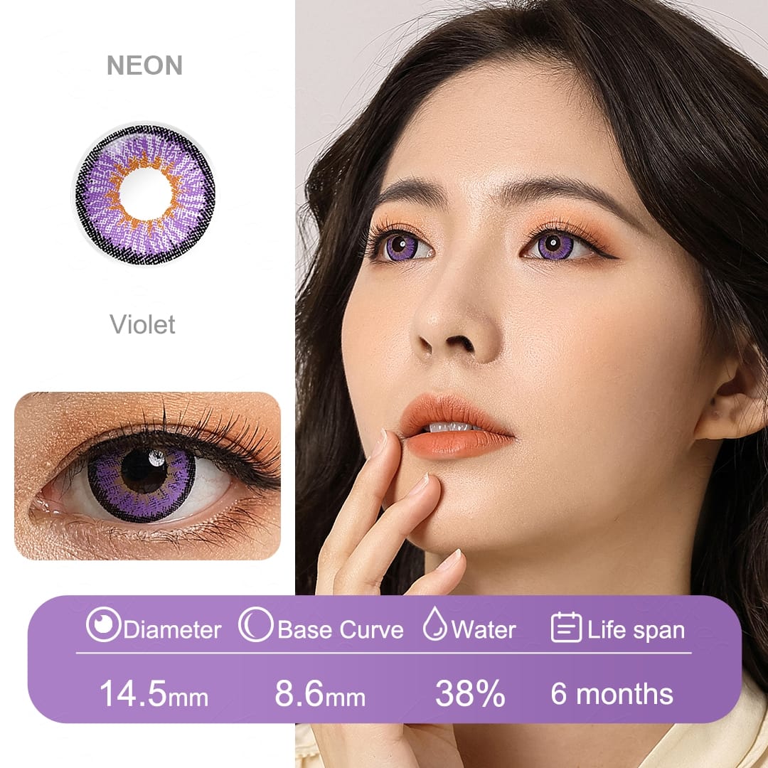 Magister Neon Violet Color Contacts With Enlarging And Vibrant