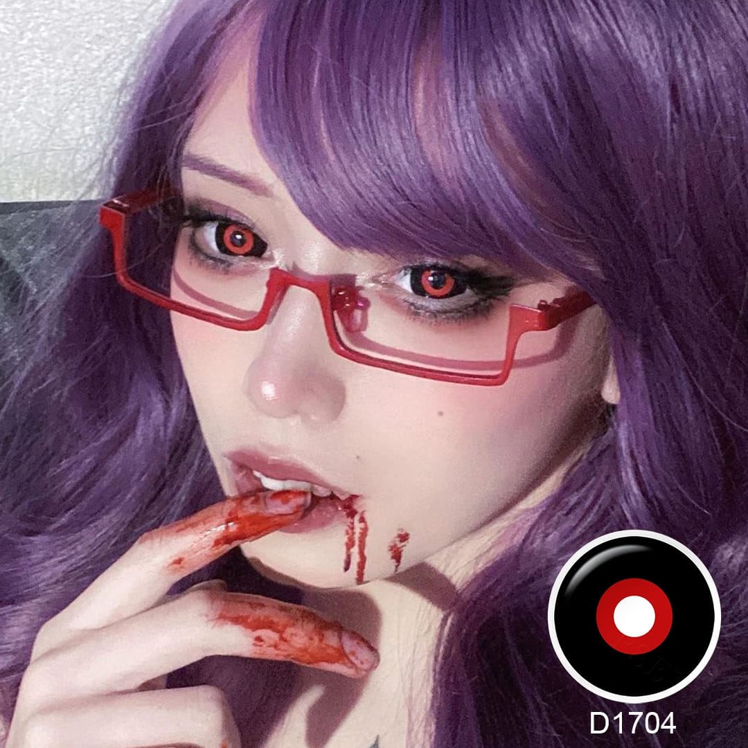 17MM Tokyo Ghoul Black And Red Sclera Contacts Lenses – twinklens