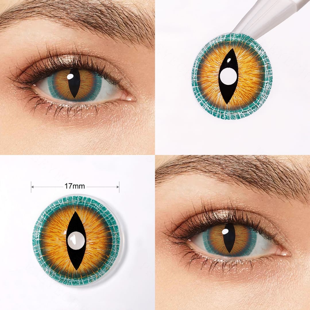 Lizard Contacts Shop 17.0mm Mini Sclera Contacts of Lizard Eyes in Brown – twinklens