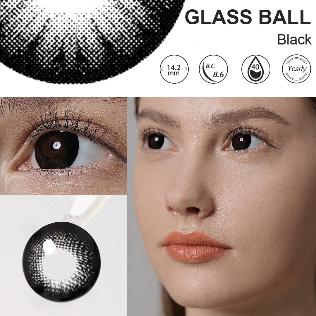 Olhos pretos de bola de vidro