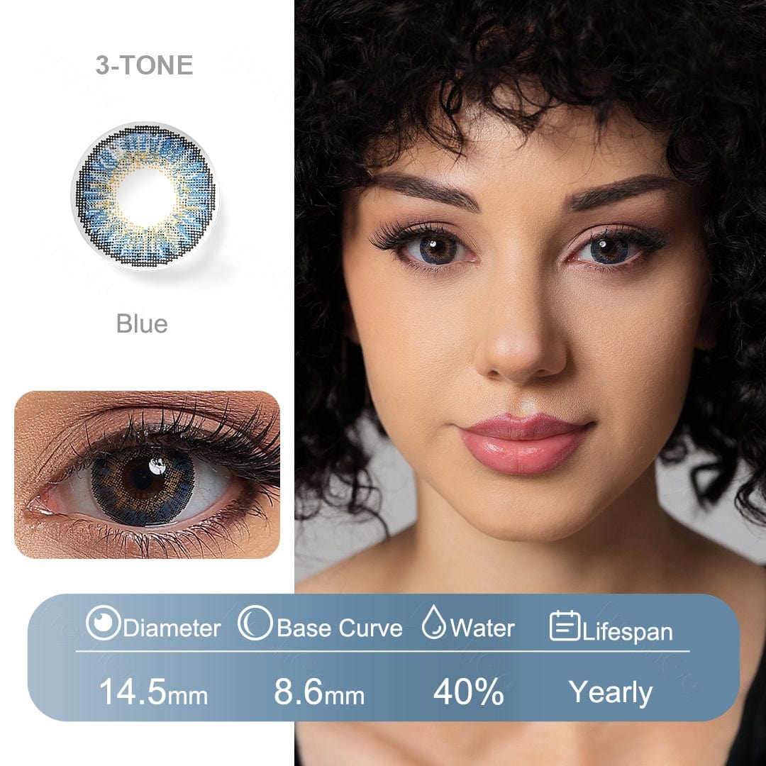 3 Tone Colored Contacts (All 12 Shades Access)