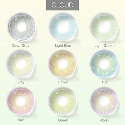 Contacts de couleur nuage (les 10 nuances accès)