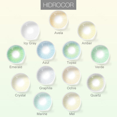 Contacts colorés de Hidrocor (accès aux 13 nuances)