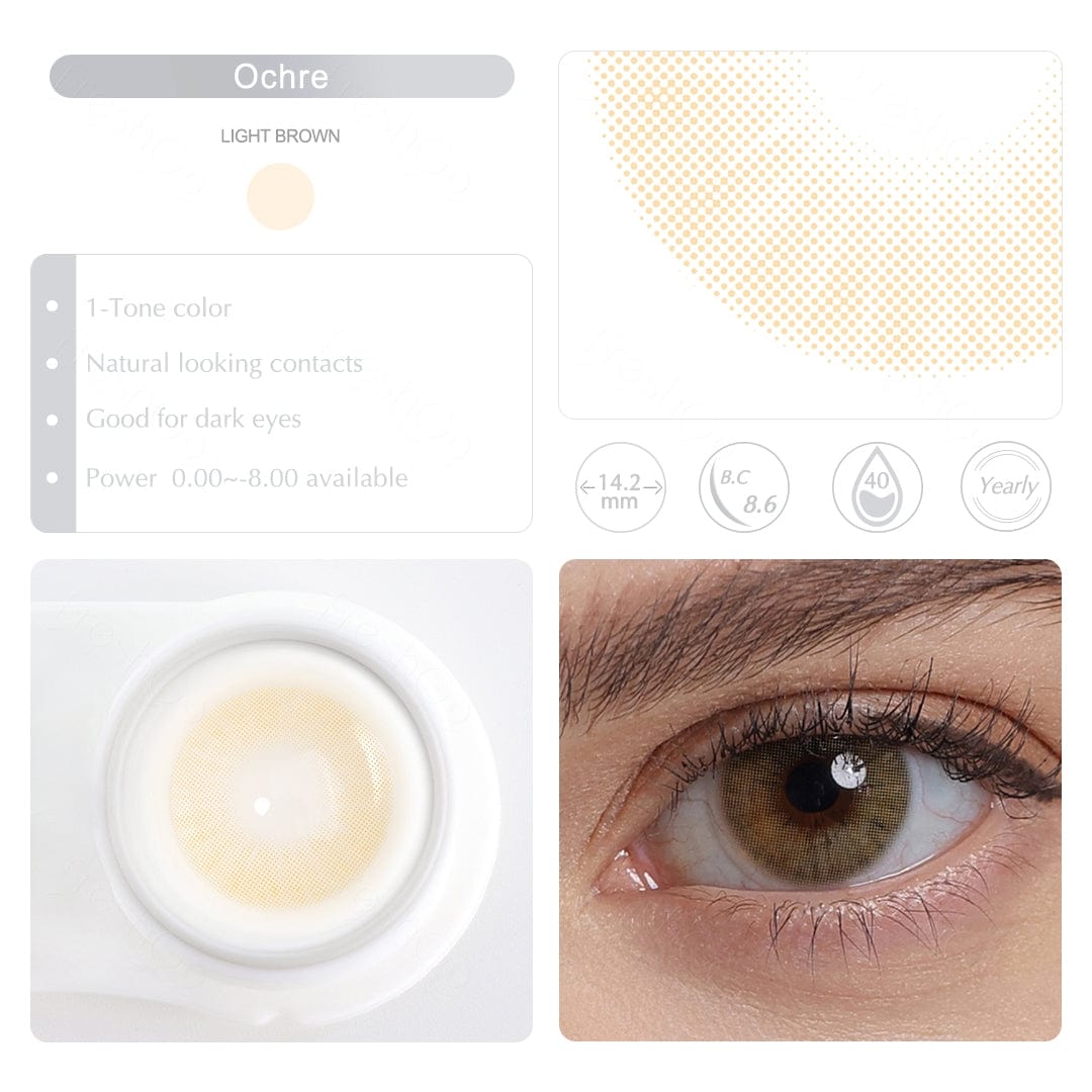Hidrocor Ochre Brown Colored Contacts with Natural Effect – twinklens