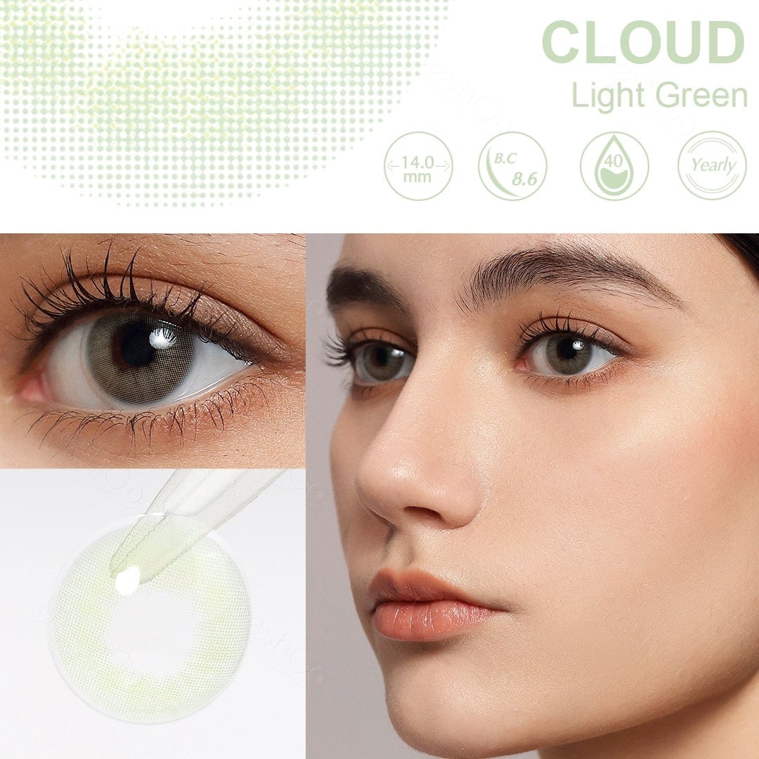 Olhos verdes claros em nuvem