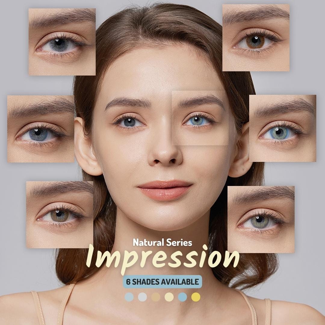 Contacts colorés d'impression (accès aux 6 nuances)