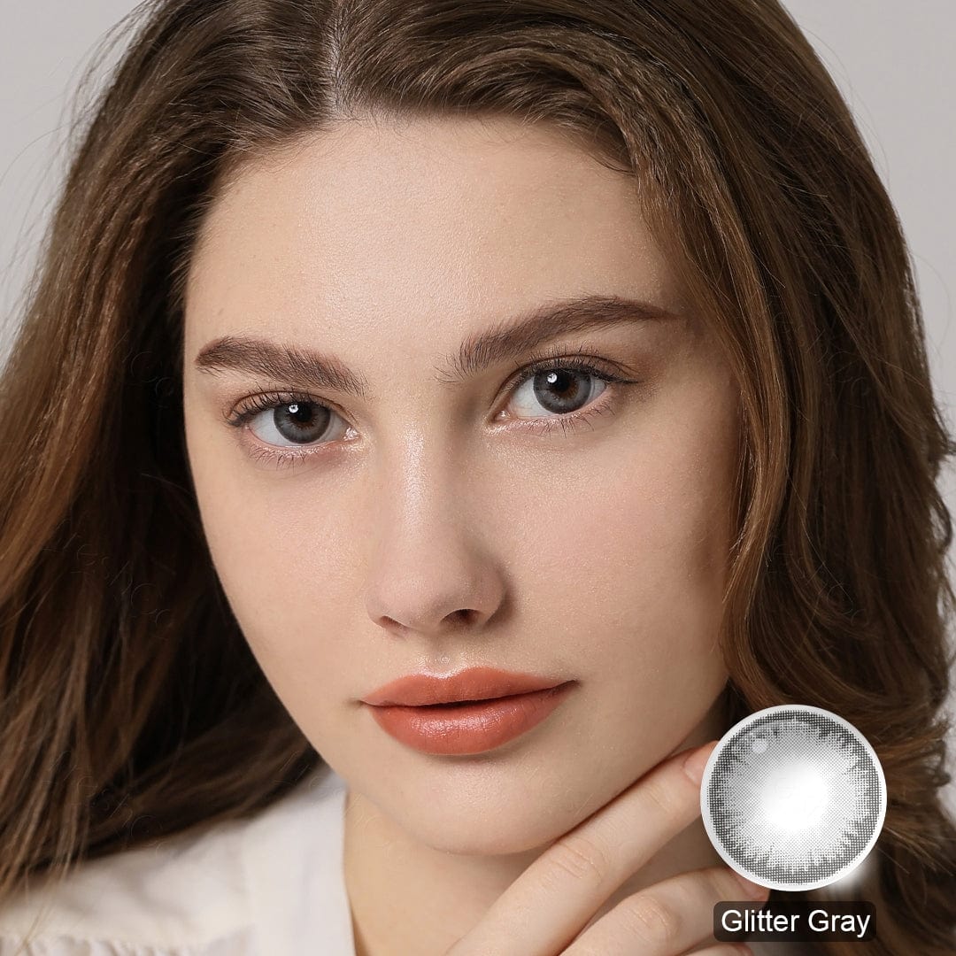 Diamond Glitter Gray Colored Contacts Enlarge Eyes with Vibrancy ...