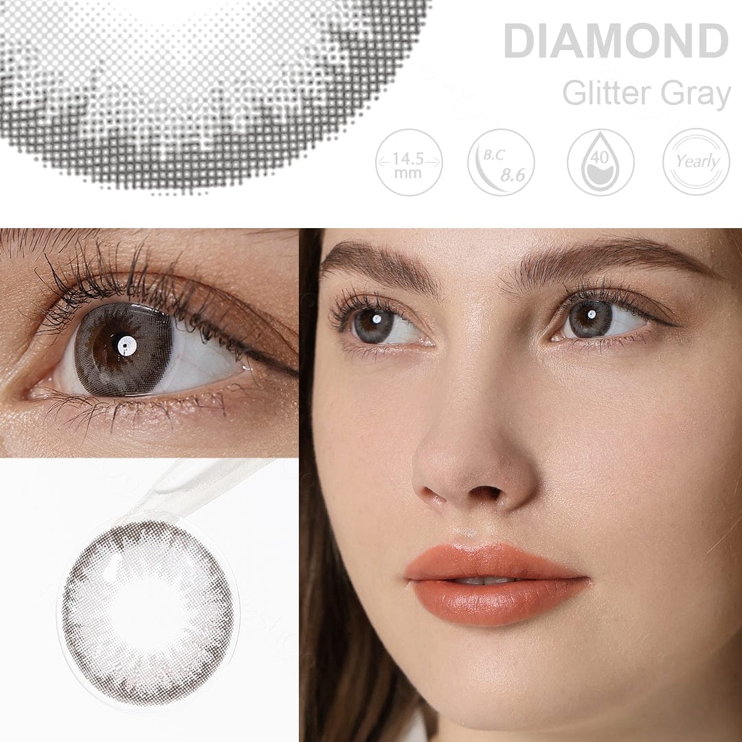 Diamond Glitzer graue Augen