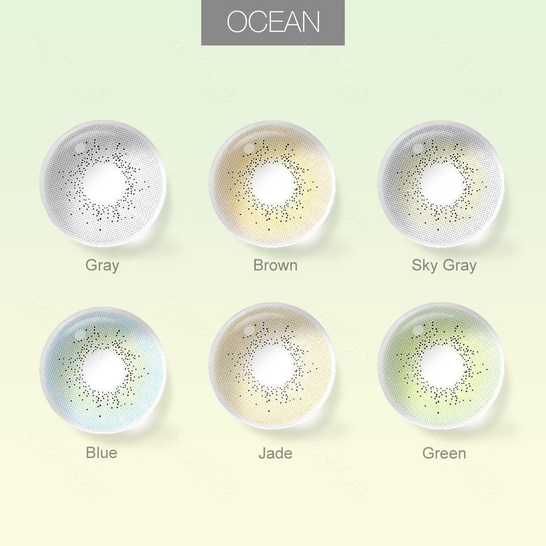 Contactos de color océano (el acceso a los 6 tonos)