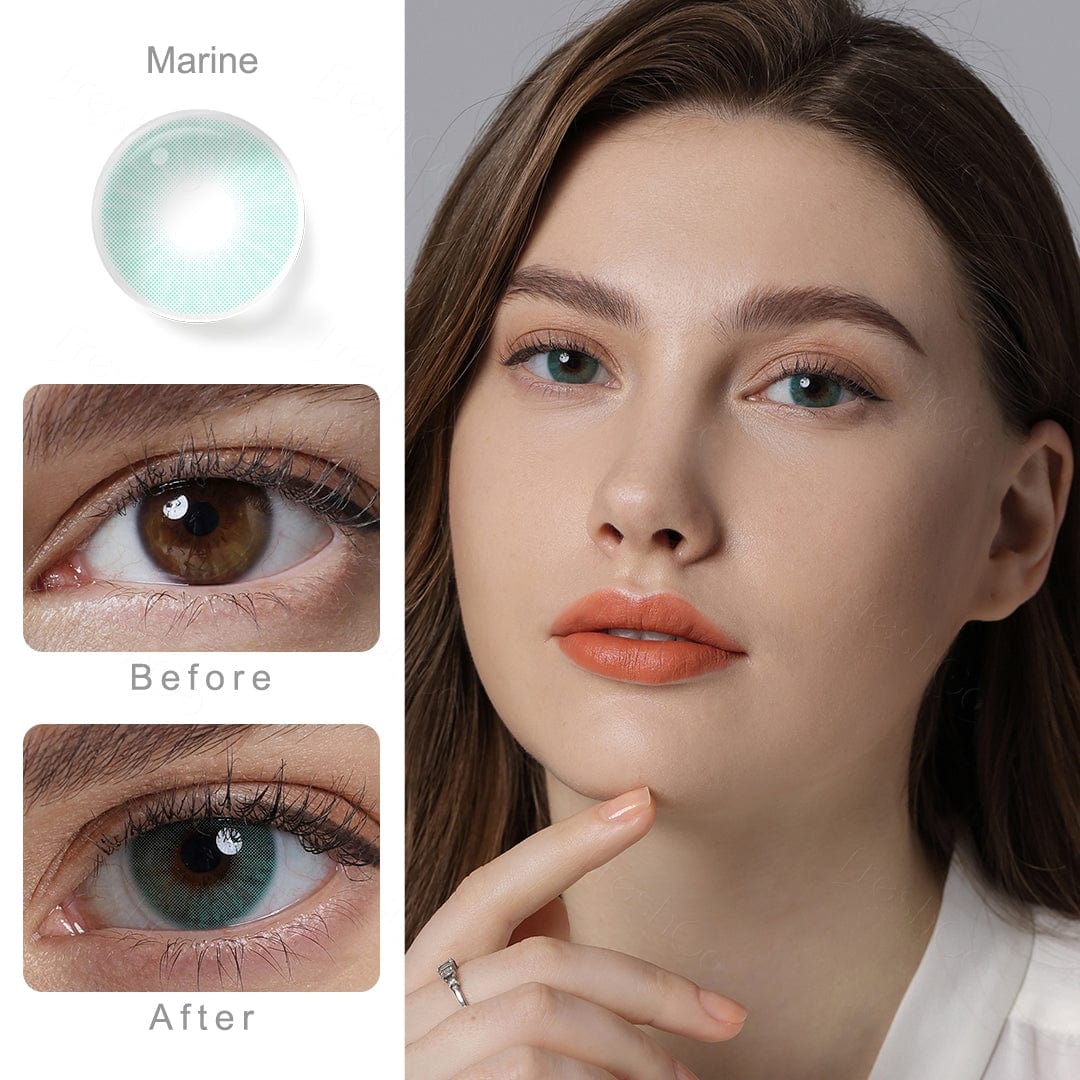 その他 marine eyes chamomile LP color Hidrocor Marine Aqua Blue Colored Contacts with Natural Effect