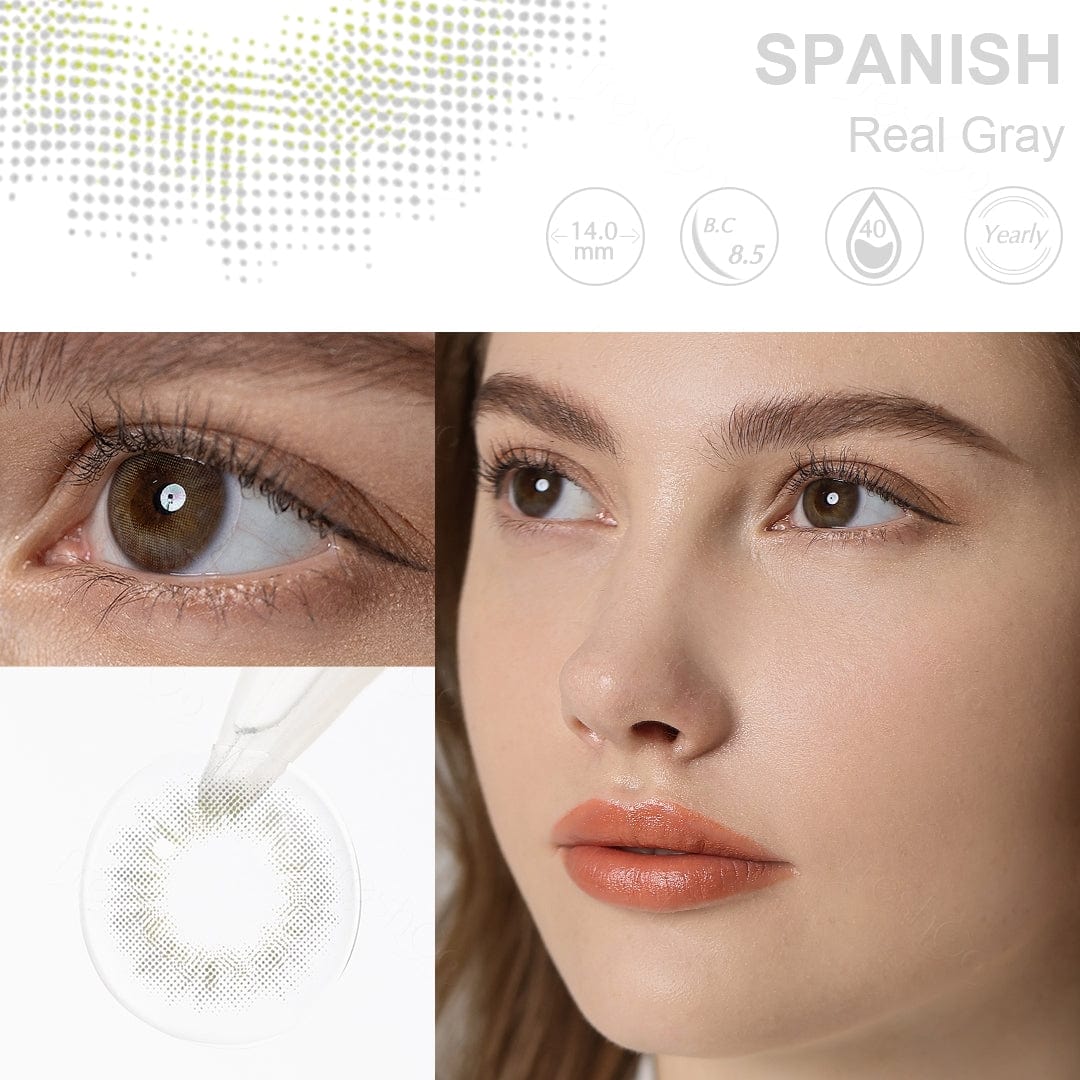 عيون رمادية حقيقية إسبانية