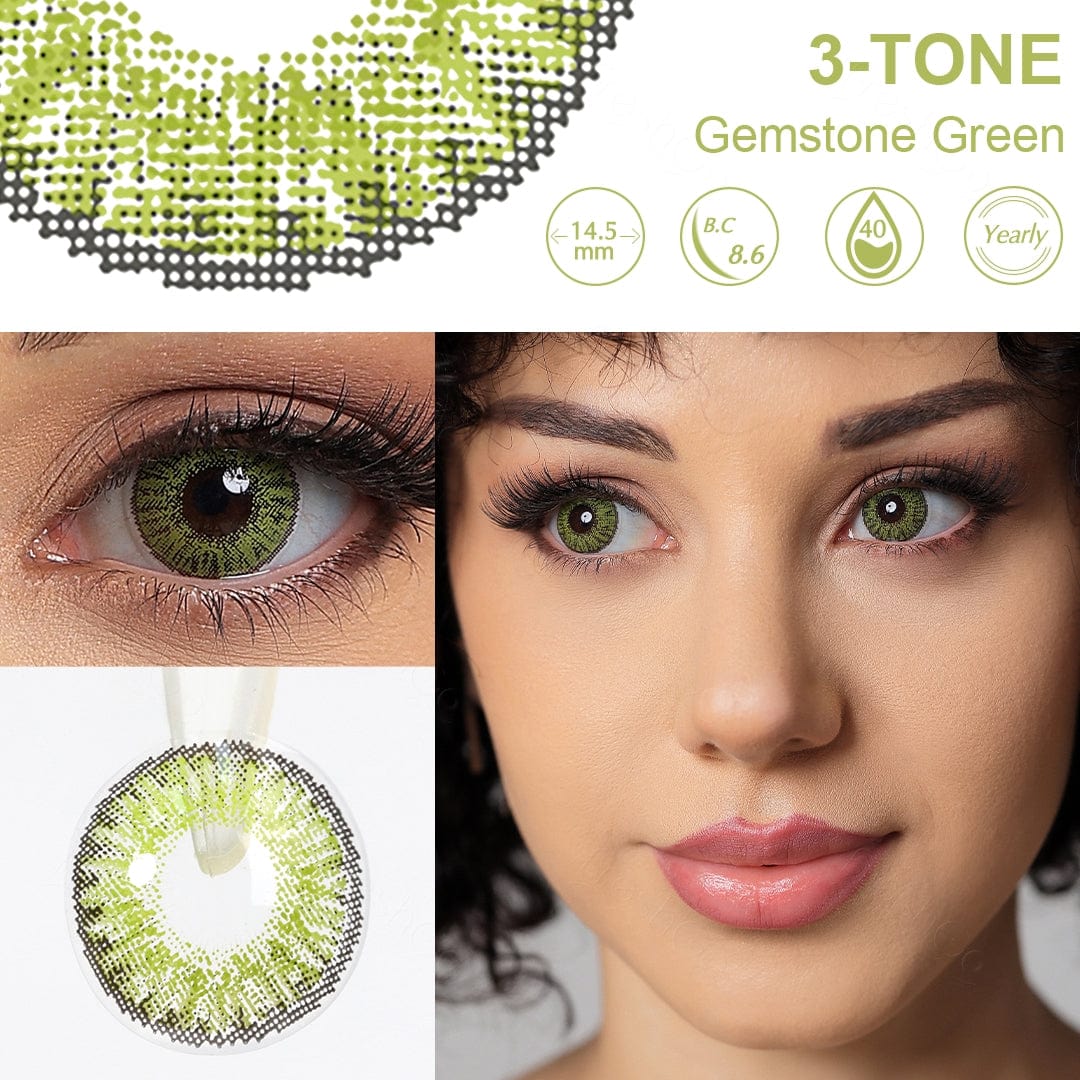 3 tono Gemstone Green Eyes
