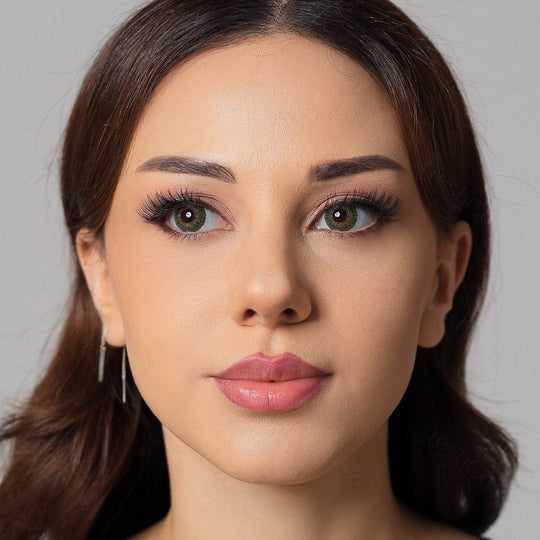 3 Tone Green Colored Contacts with Vibrant and Enlarging