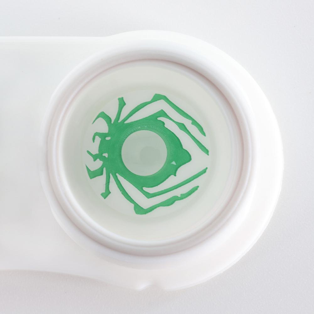 Green Spider Cosplay Contacts in the case
