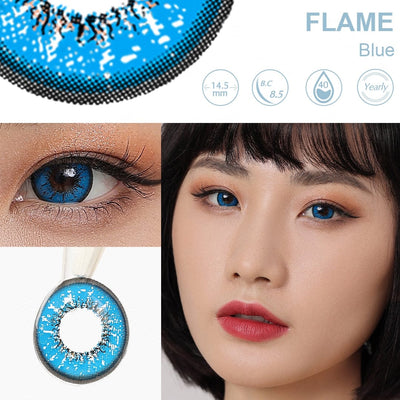 Olhos azuis de chamas