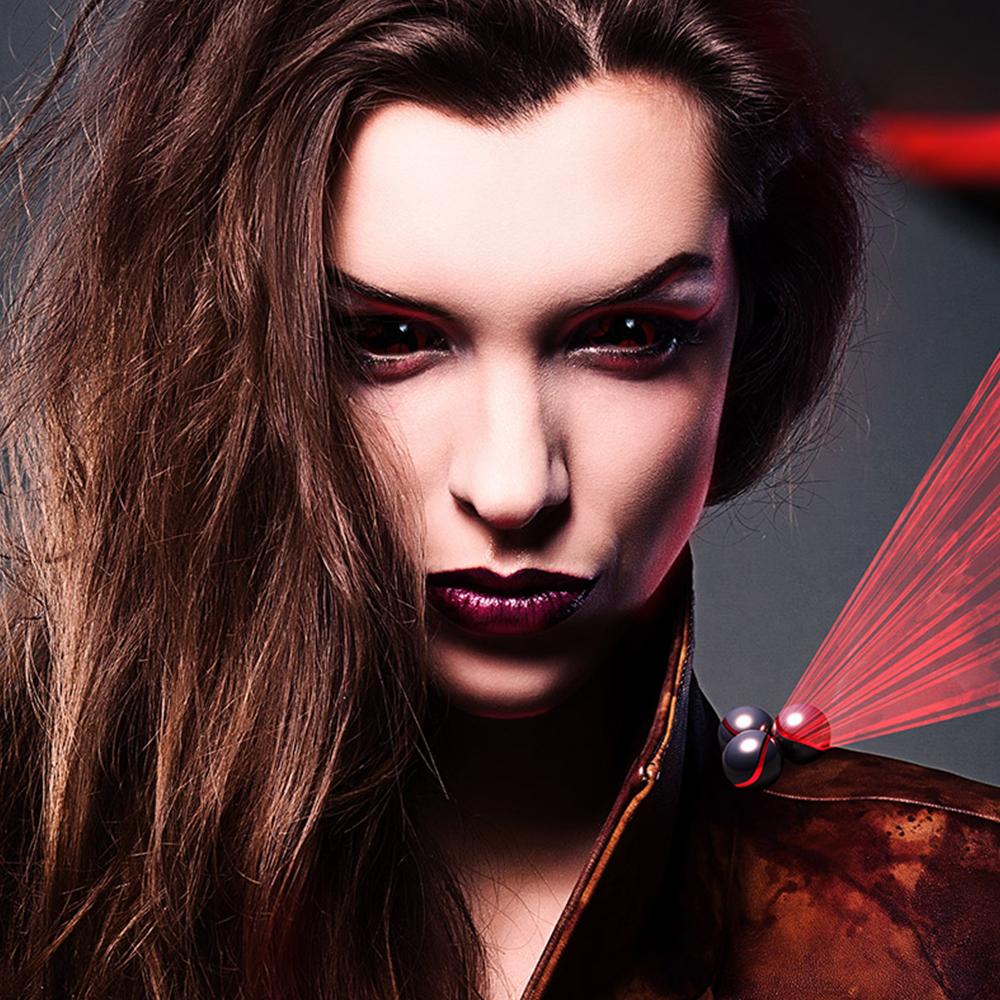 Model are wearing Itachi Sclera Contacts